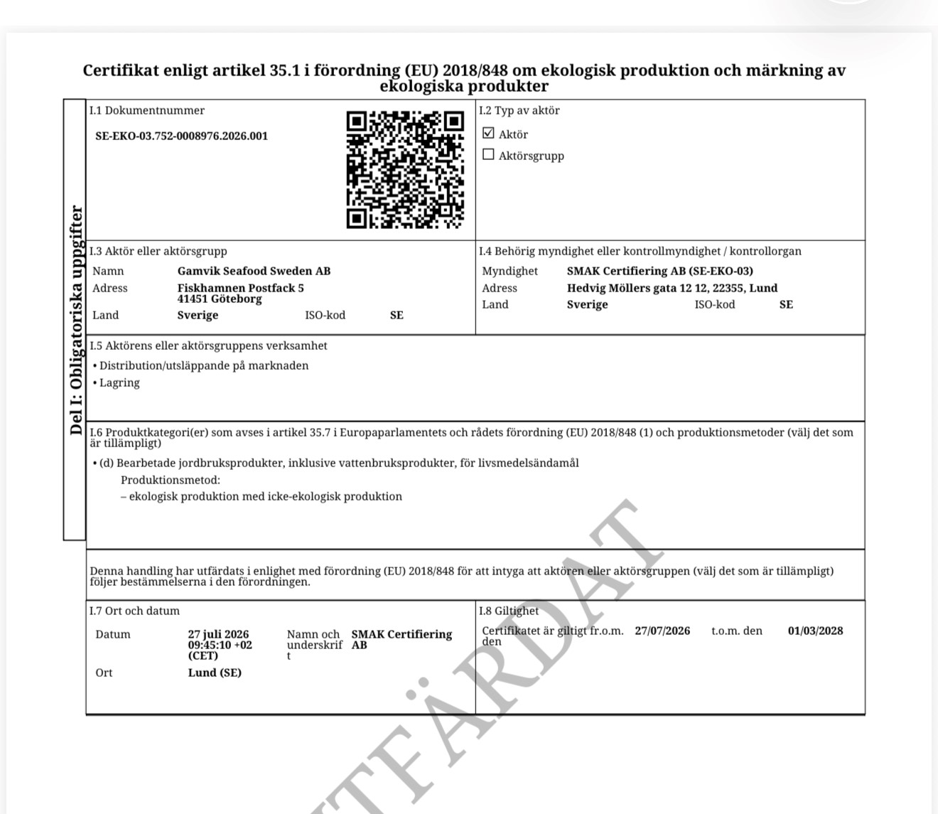 EKO certifikat